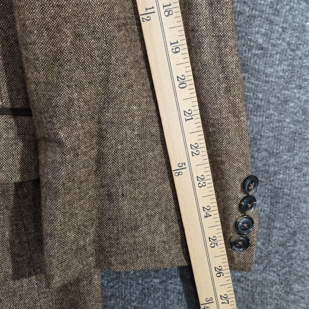 Linea Uomo Luxury Tweed Blazer Sport Coat Sz 56 Long Wool Shoulder‎ Patch